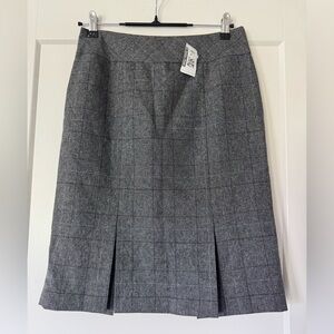 NWT Evan Picone Black Label Charcoal Gray Plaid Pencil Skirt Size 4